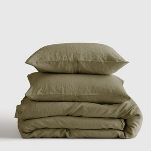 Quince European Linen Aloe Duvet Cover & Shams! King/ Cal King (172)